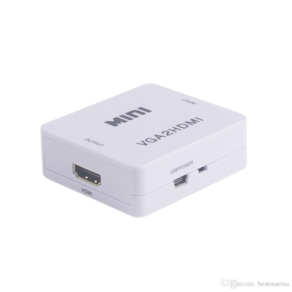 Mini Conversor Hd Video Converter VGA Fêmea Para HDMI Fêmea 1080p Branco SobralTec